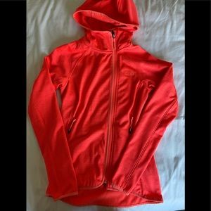 The North Face zip up sweater bright pink sz xs